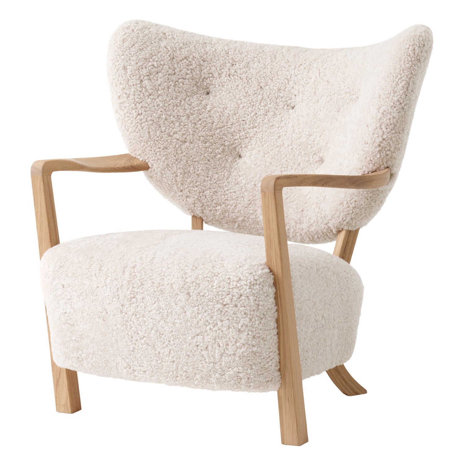 Homio Decor Moss Armchair & Ottoman (Australian Sheepskin)