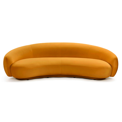 Homio Decor Mustard / 210cm Velvet Curved Sofa