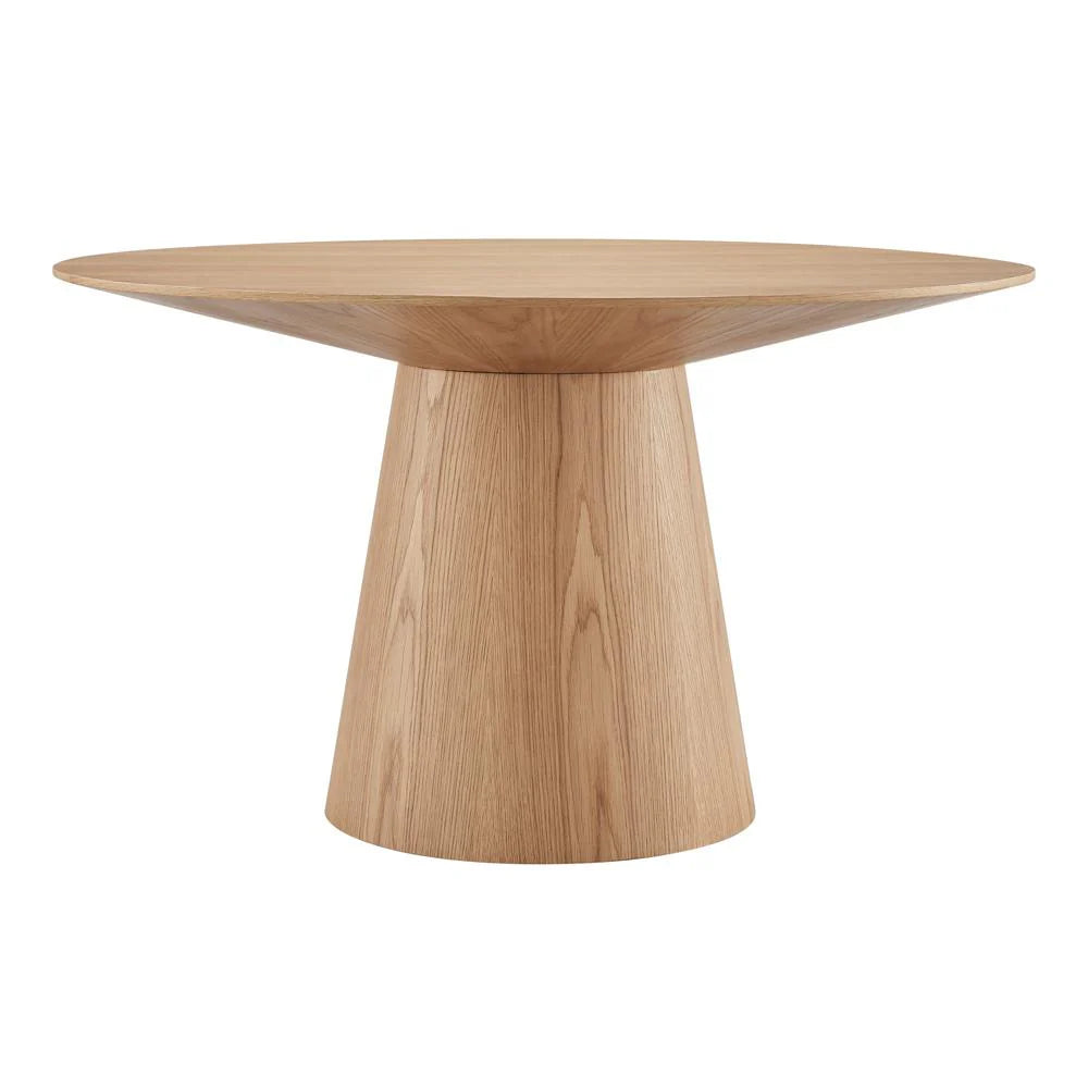 Homio Decor Oak / 120cm (47') Walnut Wood Round Table