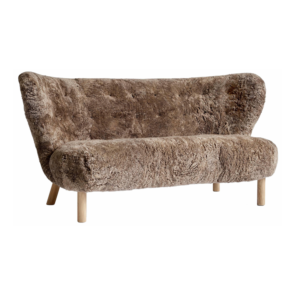 Homio Decor Oak Genuine Sheepskin Sofa