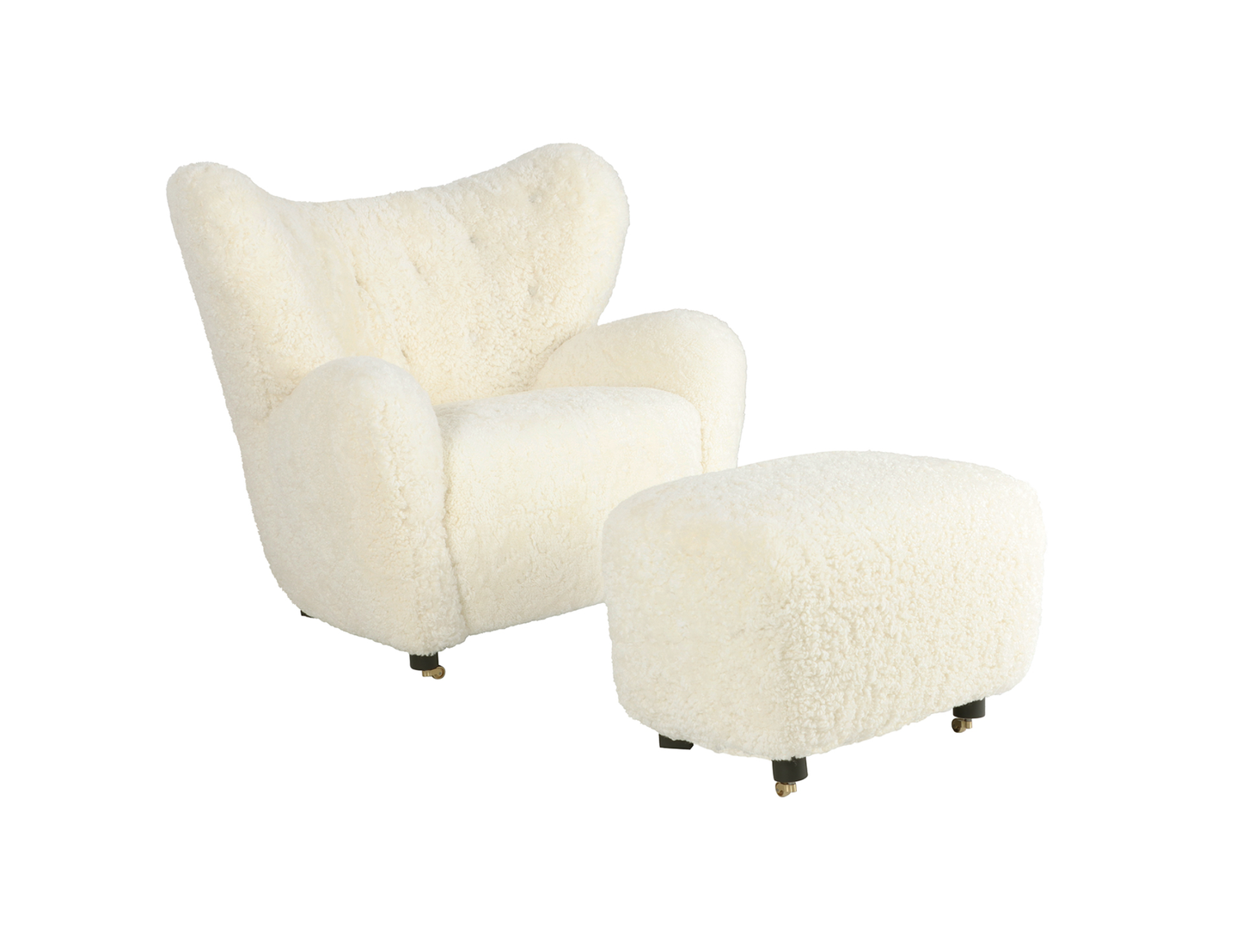 Homio Decor Off White / Add Ottoman Little Petra Armchair (Shearling)