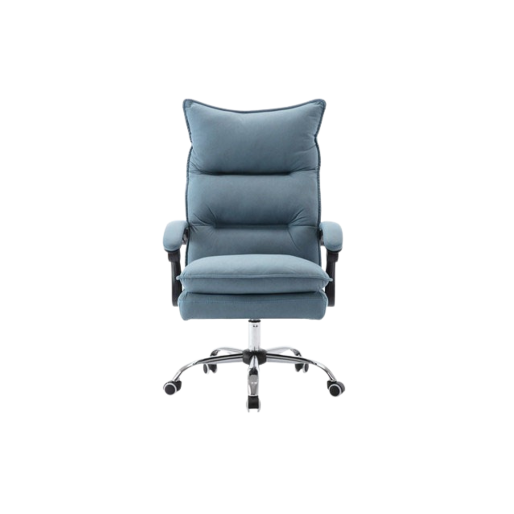 Homio Decor Office Cotton Linen / Blue / Without Footrest Comfortable Plush Gaming Chair