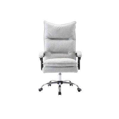 Homio Decor Office Cotton Linen / Light Grey / Without Footrest Comfortable Plush Gaming Chair