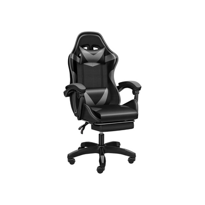 Homio Decor Office Dark Grey / United States Racing Style Computer Chair (Lumbar Support & Footrest)