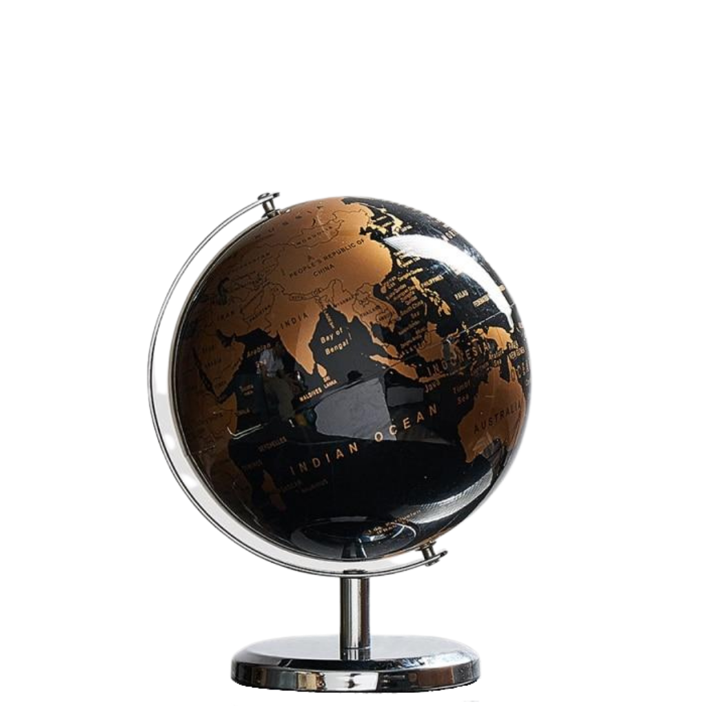 Homio Decor Office Model 1 / Dark Red Retro World Globe Desktop Decor