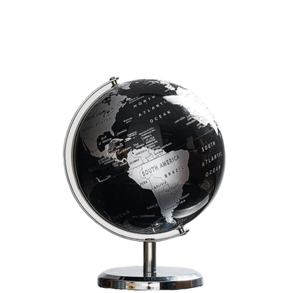 Homio Decor Office Model 1 / Silver Retro World Globe Desktop Decor