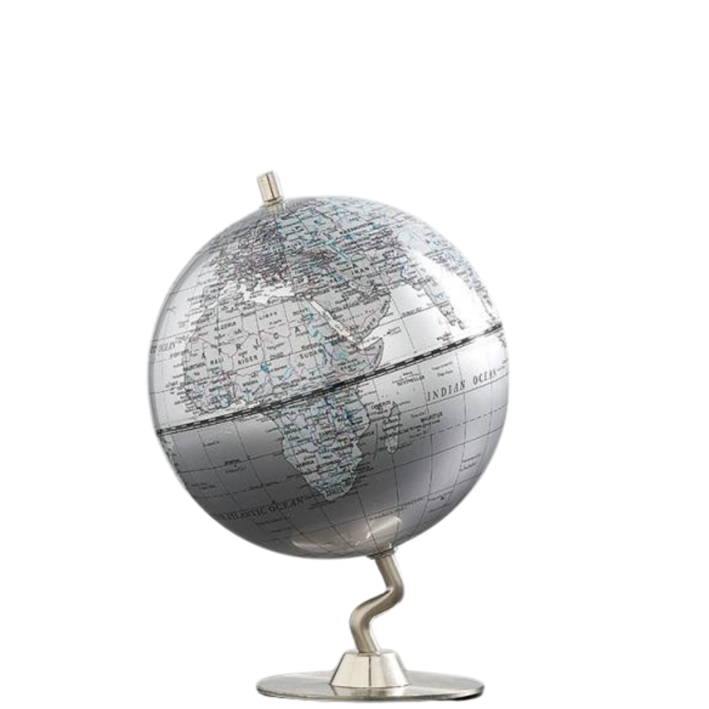 Homio Decor Office Model 3 / Silver Retro World Globe Desktop Decor