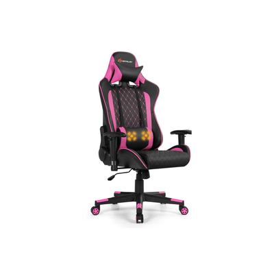 Homio Decor Office Pink Gaming Chair with Heated Lumbar Cushion