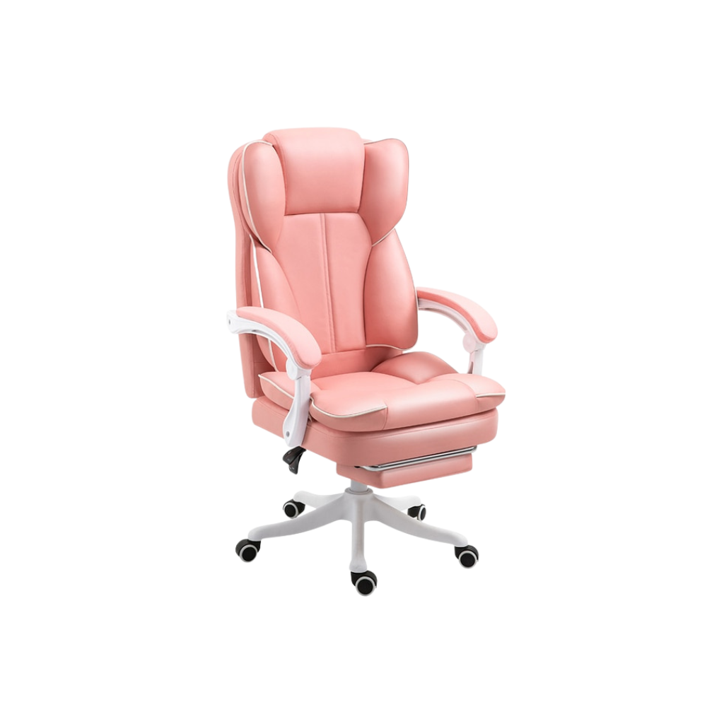 Homio Decor Office Pink / With Footrest Boss Leather Gaming Chair