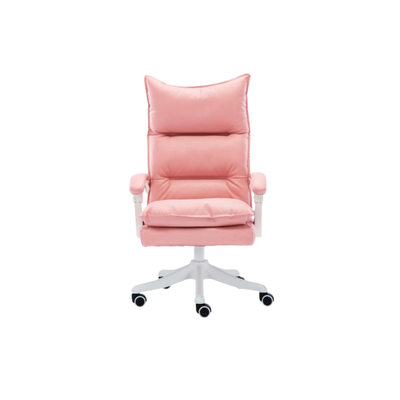 Homio Decor Office PU Leather / Pink / Without Footrest Comfortable Plush Gaming Chair