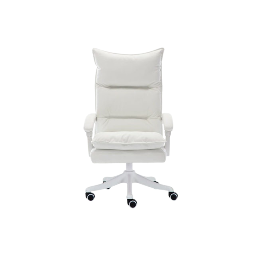 Homio Decor Office PU Leather / White / Without Footrest Comfortable Plush Gaming Chair