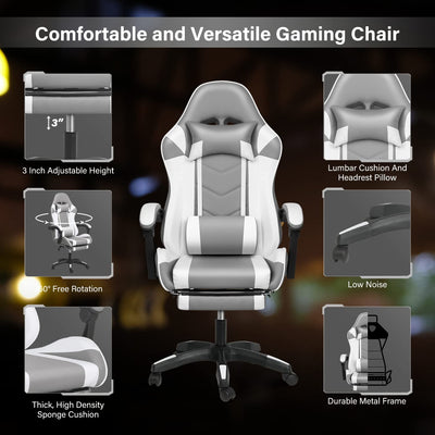 Homio Decor Office Racing Style Computer Chair (Lumbar Support & Footrest)