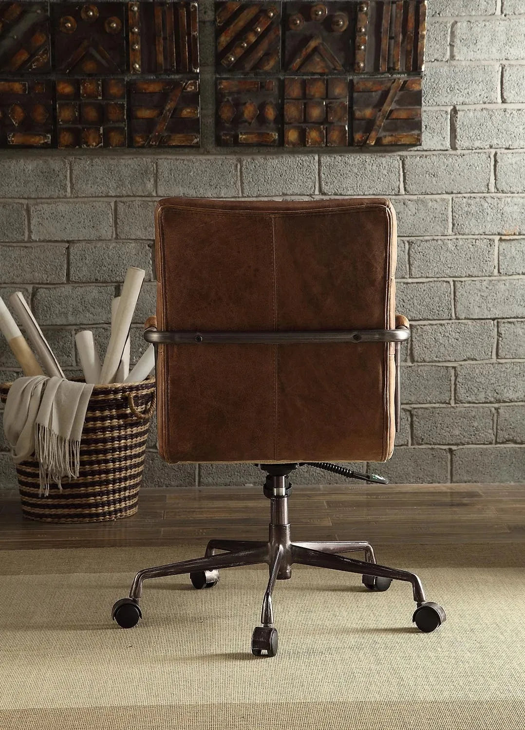 Homio Decor Office Retro Office Chair in Top Grain Leather