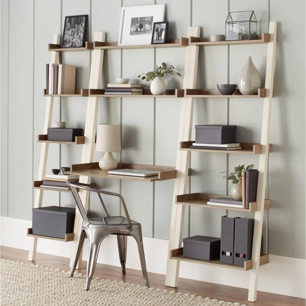 Homio Decor Office Rustic Style Leaning Bookcase