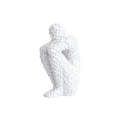 Homio Decor Office White / Small Resin Thinker Sculpture
