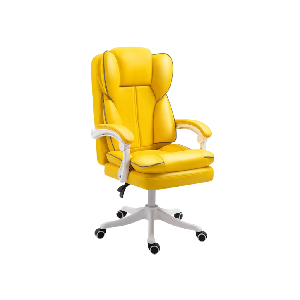 Homio Decor Office Yellow / Without Footrest Boss Leather Gaming Chair