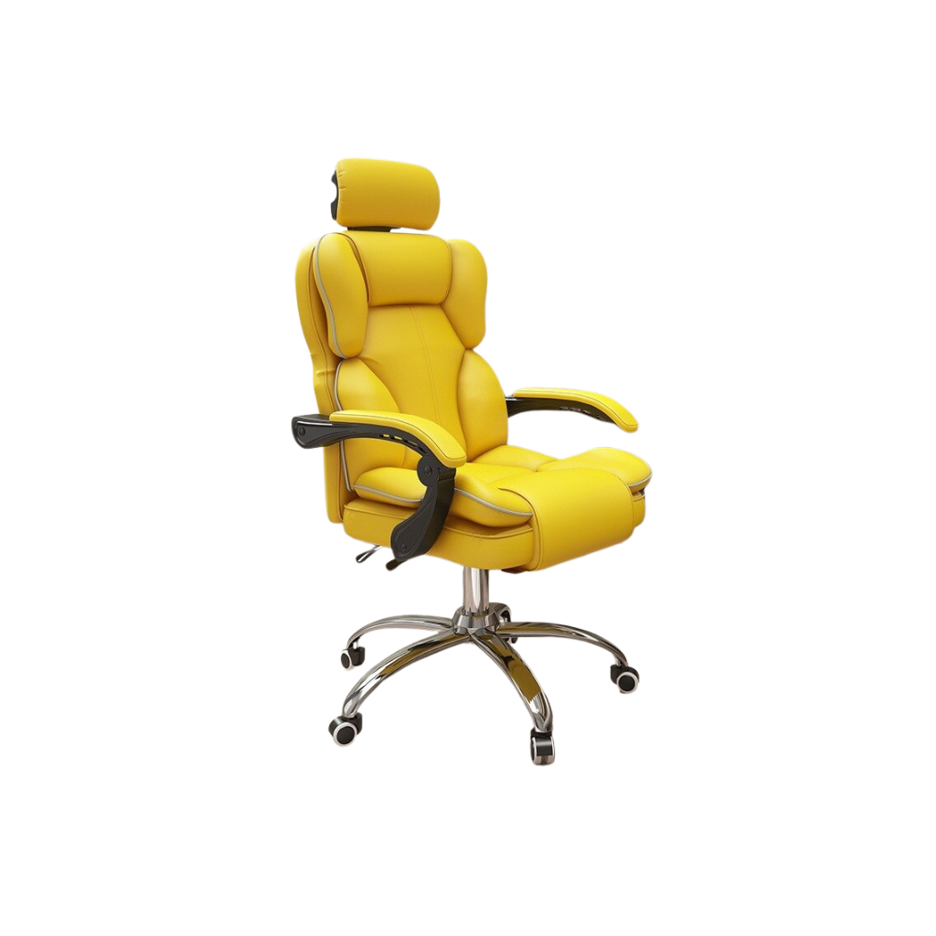 Homio Decor Office Yellow / Without Footrest Stylish PU Leather Gaming Chair
