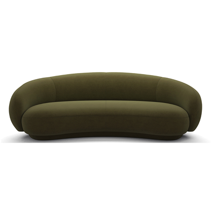 Homio Decor Olive Green / 210cm Velvet Curved Sofa