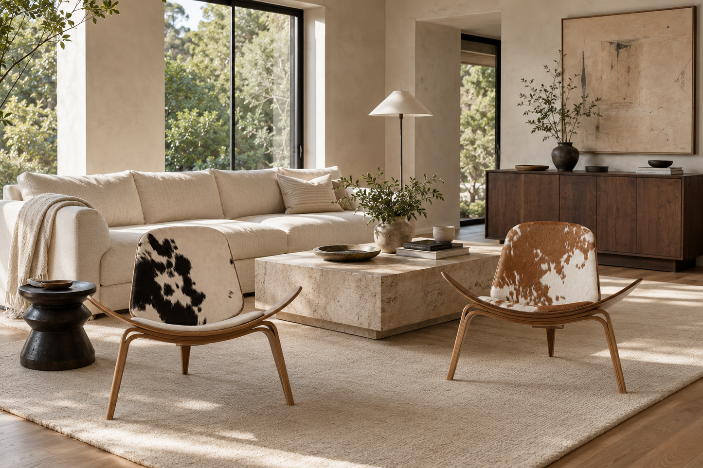 Homio Decor Oyster Lounge Chair (Pony Skin)