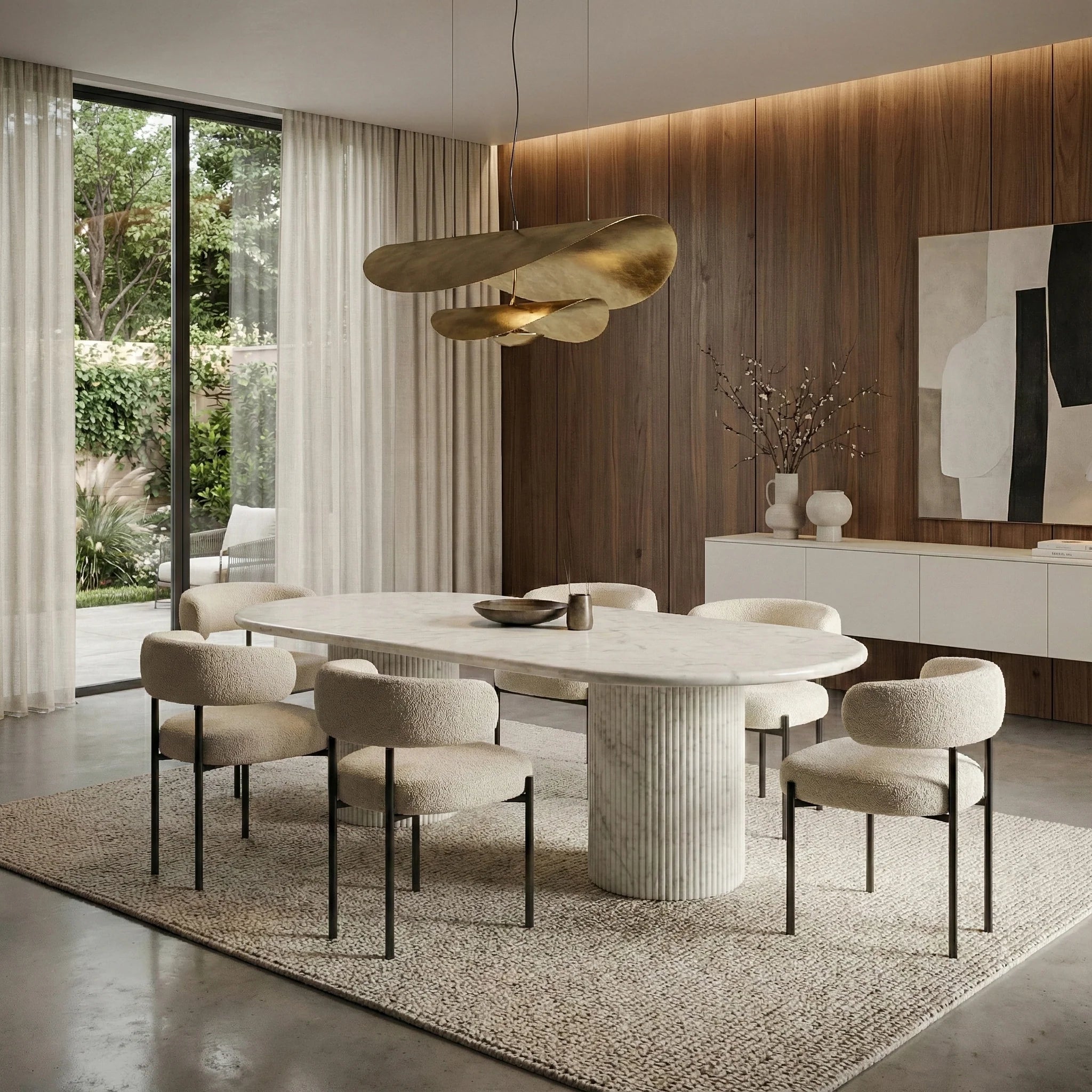 Homio Decor Palazzo Marble Dining Table - Fluted
