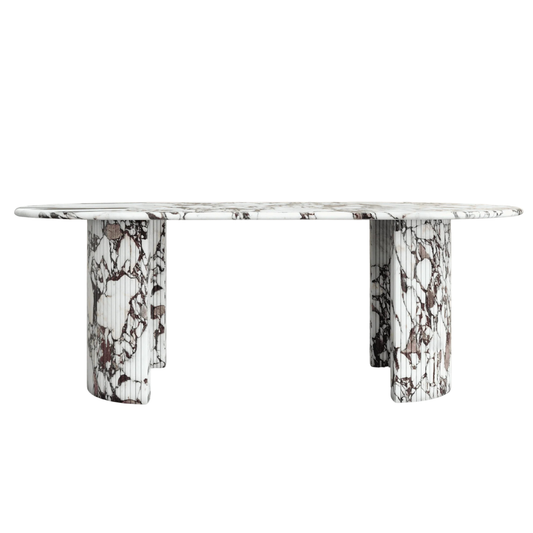 Homio Decor Palazzo Marble Dining Table - Half Column