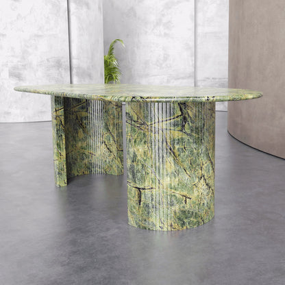 Homio Decor Palazzo Marble Dining Table - Half Column