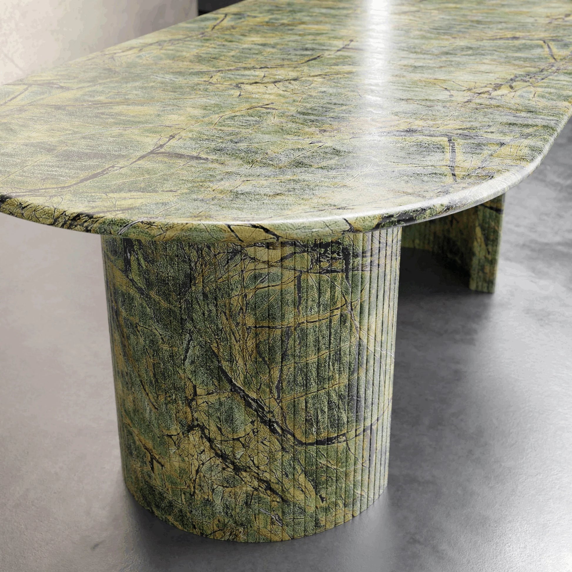 Homio Decor Palazzo Marble Dining Table - Half Column