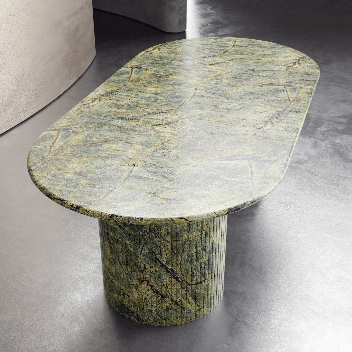 Homio Decor Palazzo Marble Dining Table - Half Column