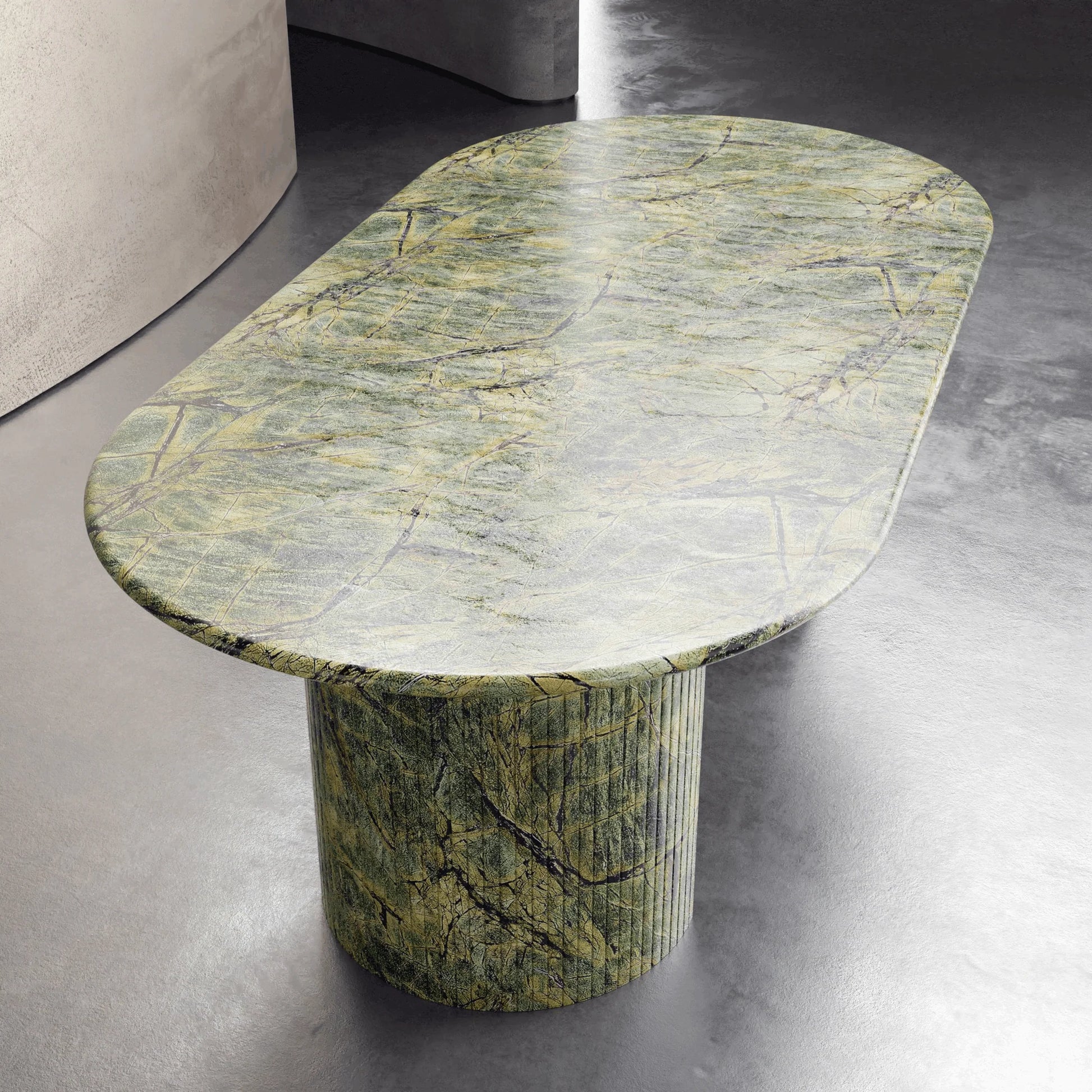 Homio Decor Palazzo Marble Dining Table - Half Column