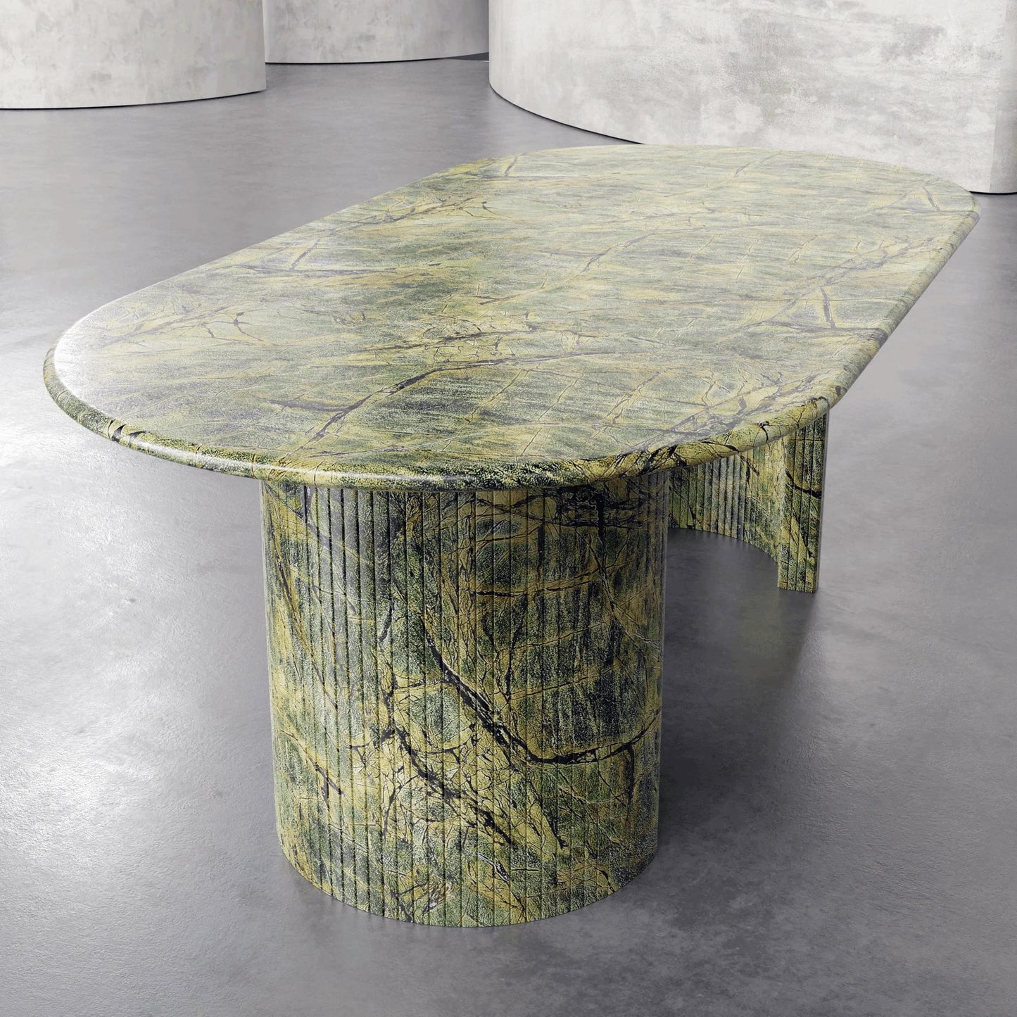 Homio Decor Palazzo Marble Dining Table - Half Column