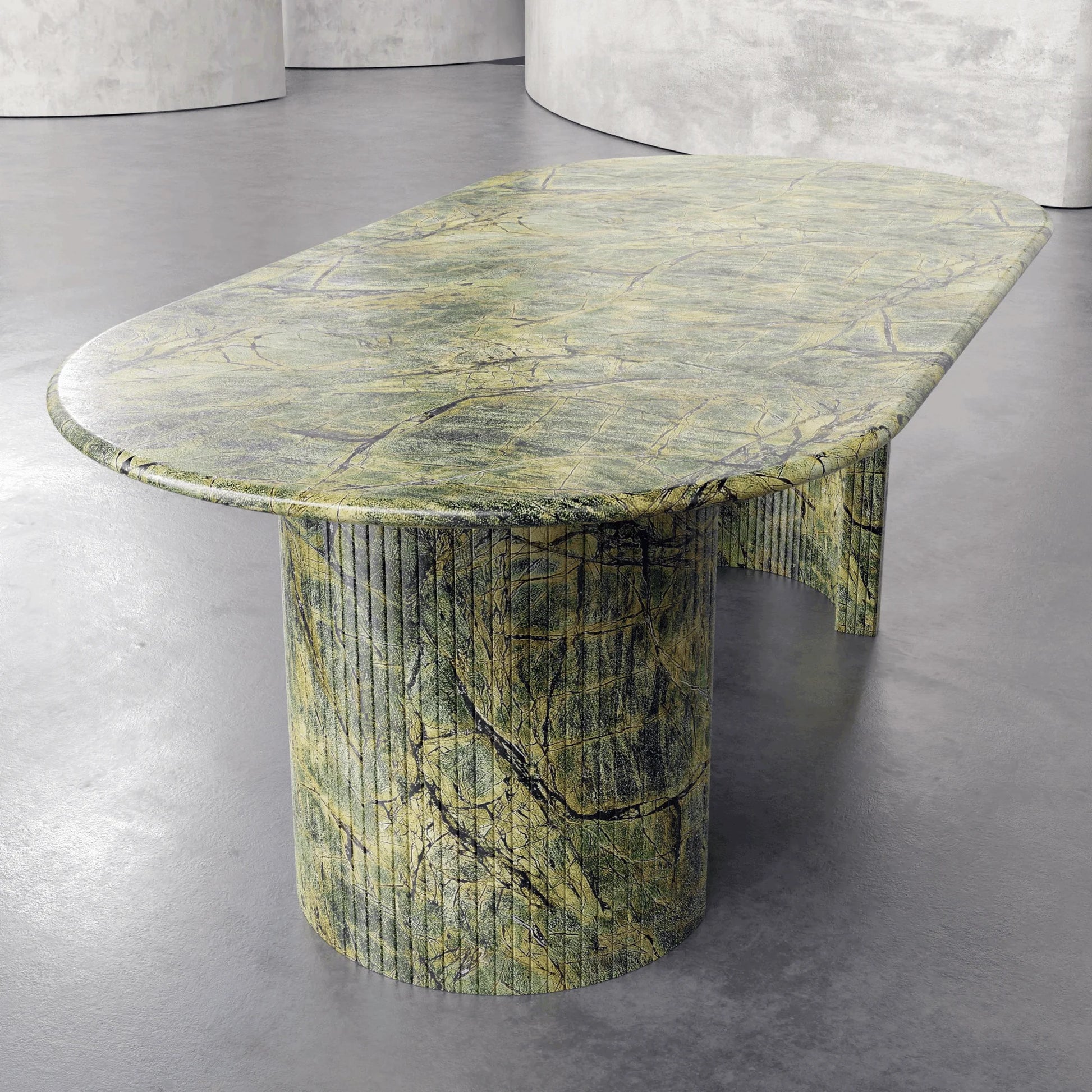 Homio Decor Palazzo Marble Dining Table - Half Column