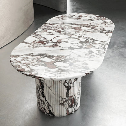 Homio Decor Palazzo Marble Dining Table - Half Column