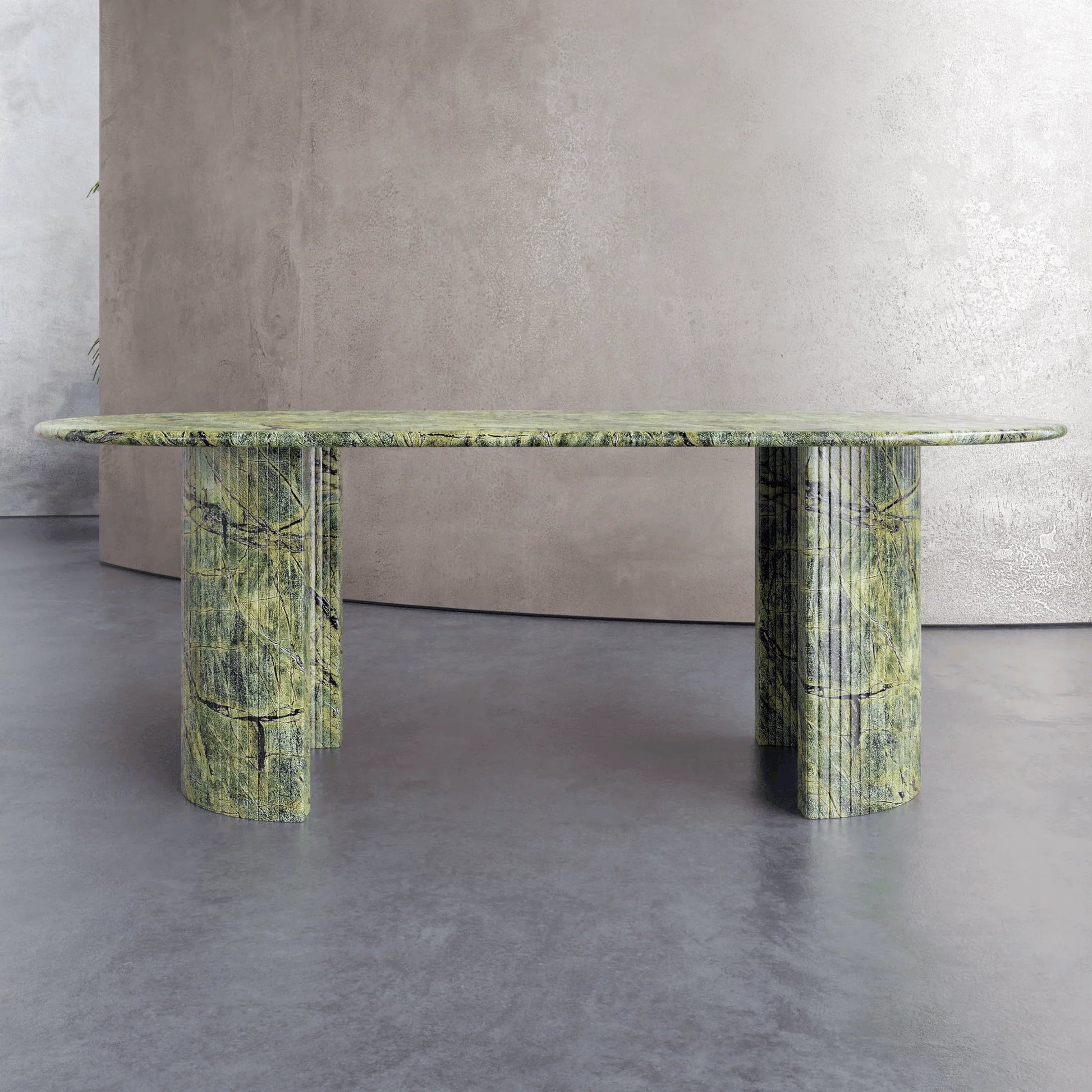 Homio Decor Palazzo Marble Dining Table - Half Column