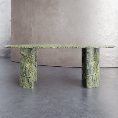 Homio Decor Palazzo Marble Dining Table - Half Column
