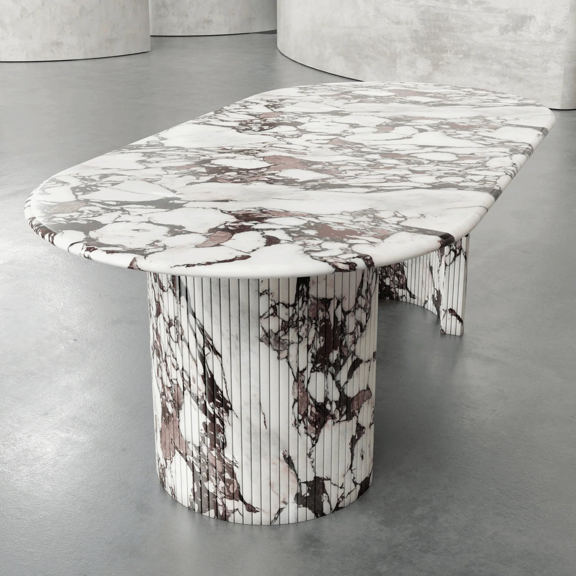 Homio Decor Palazzo Marble Dining Table - Half Column