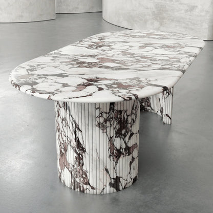 Homio Decor Palazzo Marble Dining Table - Half Column