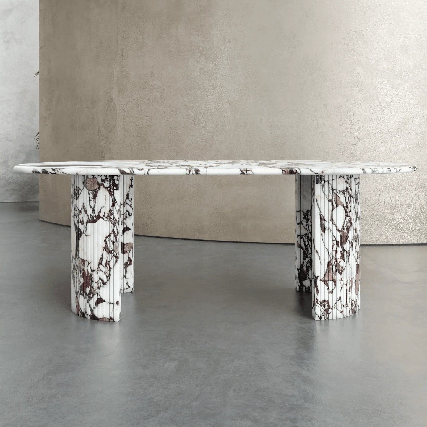 Homio Decor Palazzo Marble Dining Table - Half Column