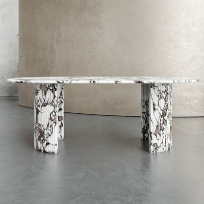 Homio Decor Palazzo Marble Dining Table - Half Column