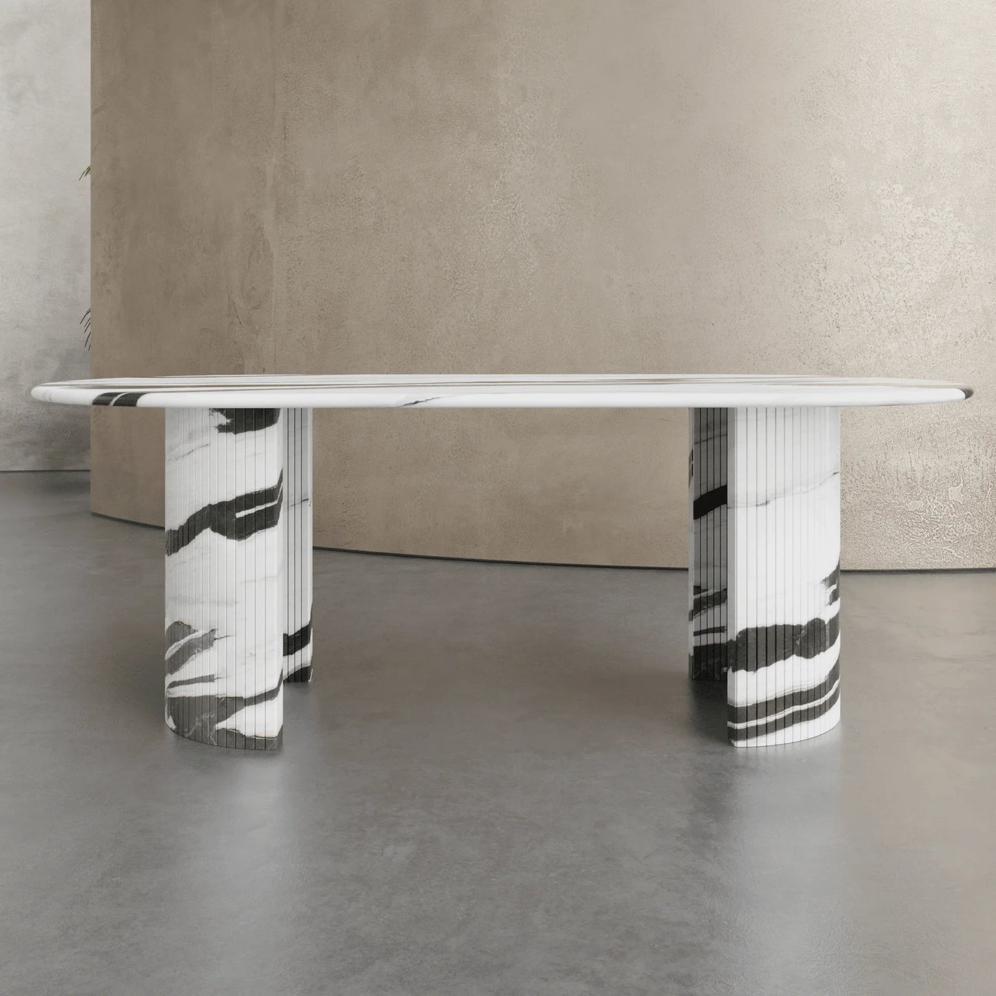 Homio Decor Palazzo Marble Dining Table - Half Column