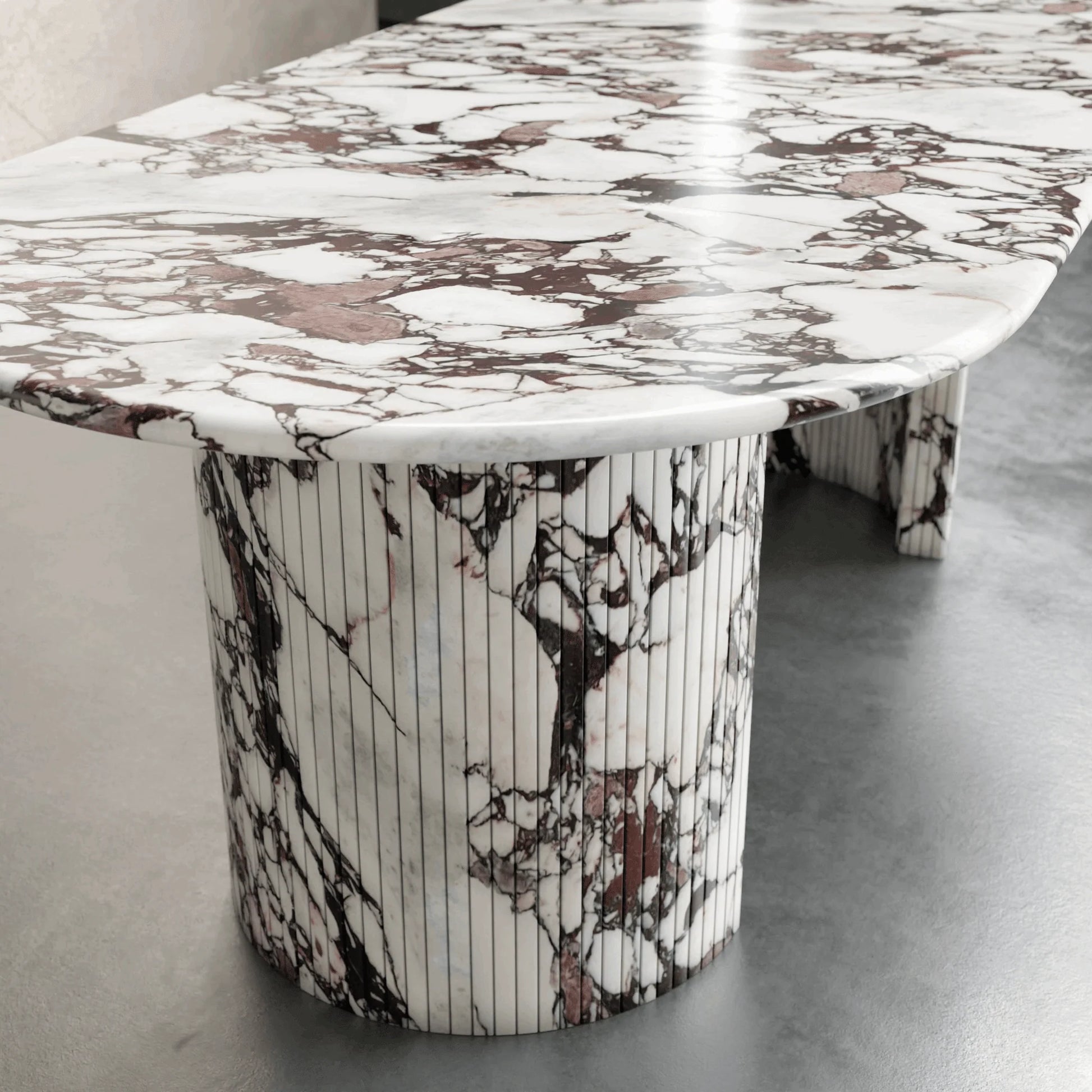 Homio Decor Palazzo Marble Dining Table - Half Column