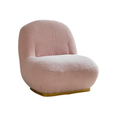 Homio Decor Pink Bean Shaped Lambswool Lazy Chair