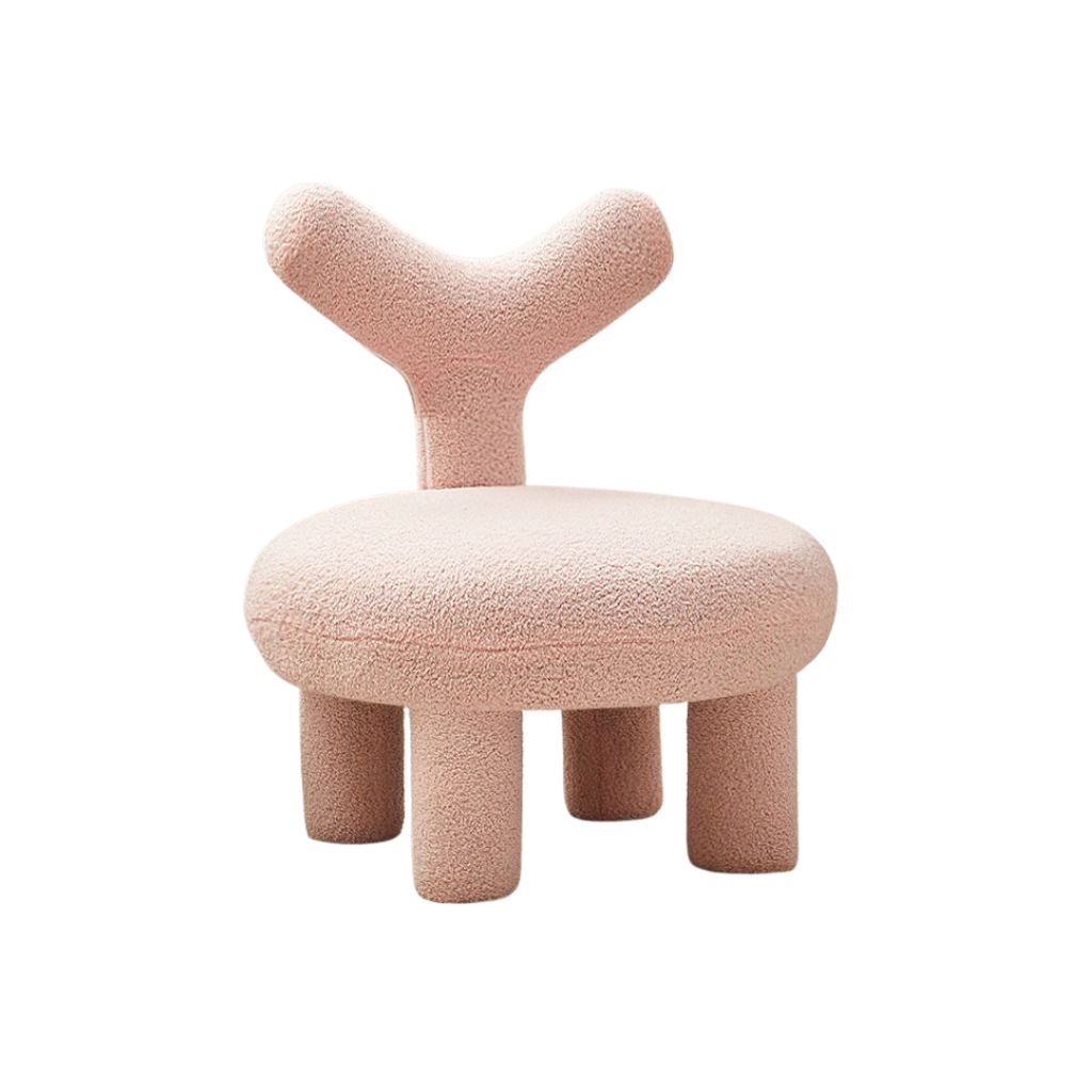 Homio Decor Pink / Large / V-shaped Large Lambswool Lounge Chair