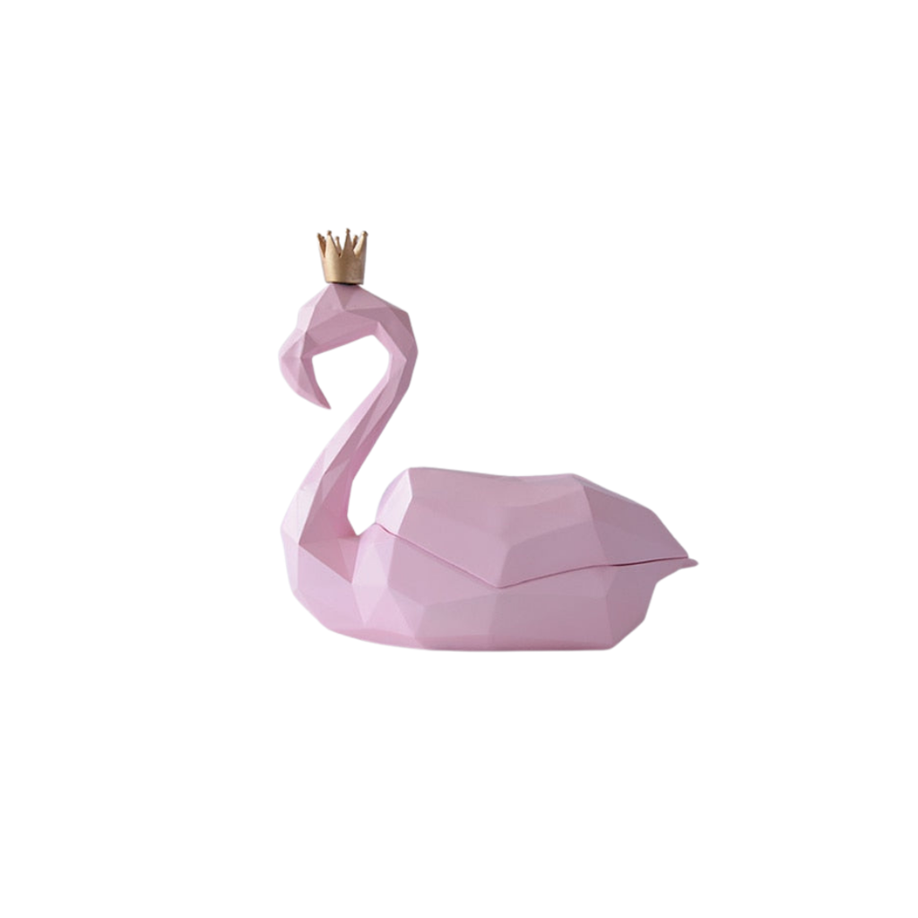 Homio Decor Pink / Swan Resin Flamingo Tissue Box
