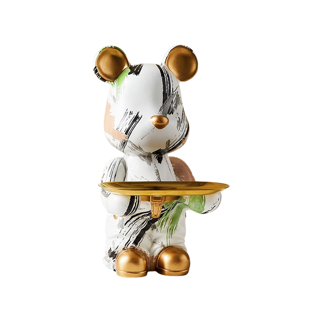 Homio Decor Resin Bear Tray Statue