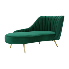 Homio Decor Right Sided / Green Contemporary Velvet Sofa Bed