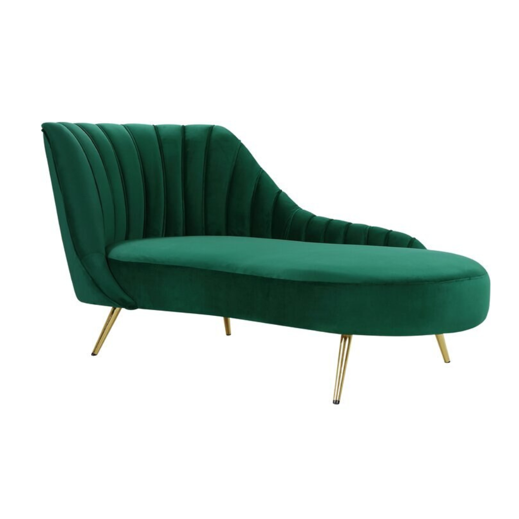 Homio Decor Right Sided / Green Contemporary Velvet Sofa Bed