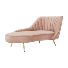 Homio Decor Right Sided / Pink Contemporary Velvet Sofa Bed