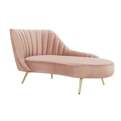 Homio Decor Right Sided / Pink Contemporary Velvet Sofa Bed