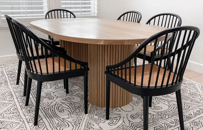 Homio Decor Ripple Design Oval Dining Table