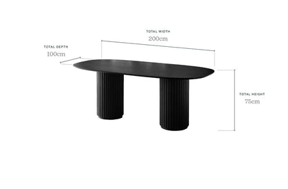 Homio Decor Ripple Design Oval Dining Table